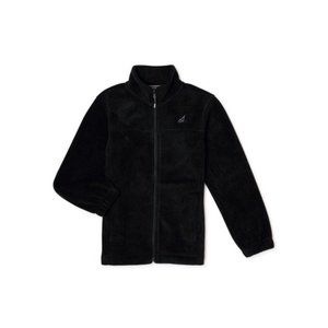 Atlantis Boys Solid Polar Fleece Zip-Up Jacket-Color black